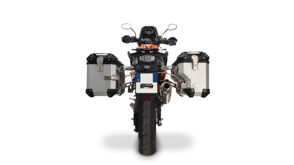 Maletas laterales GPR TECH de 38 + 32 litros, aluminio plateado, para KTM LC 8 Adventure 1090 2017-2020