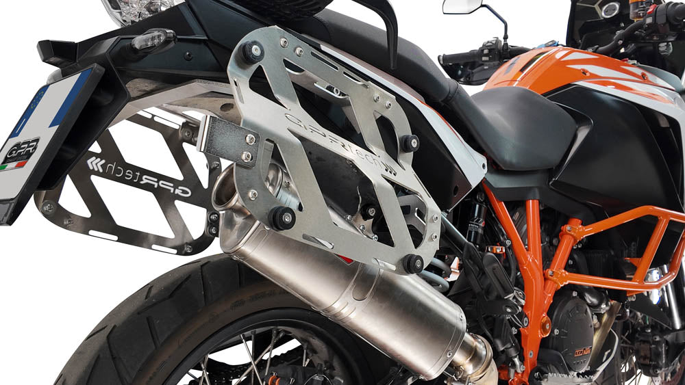 Maletas laterales GPR TECH de 38 + 32 litros, aluminio negro, para KTM LC 8 Super Adventure 1290 - S - R - T 2017-2020
