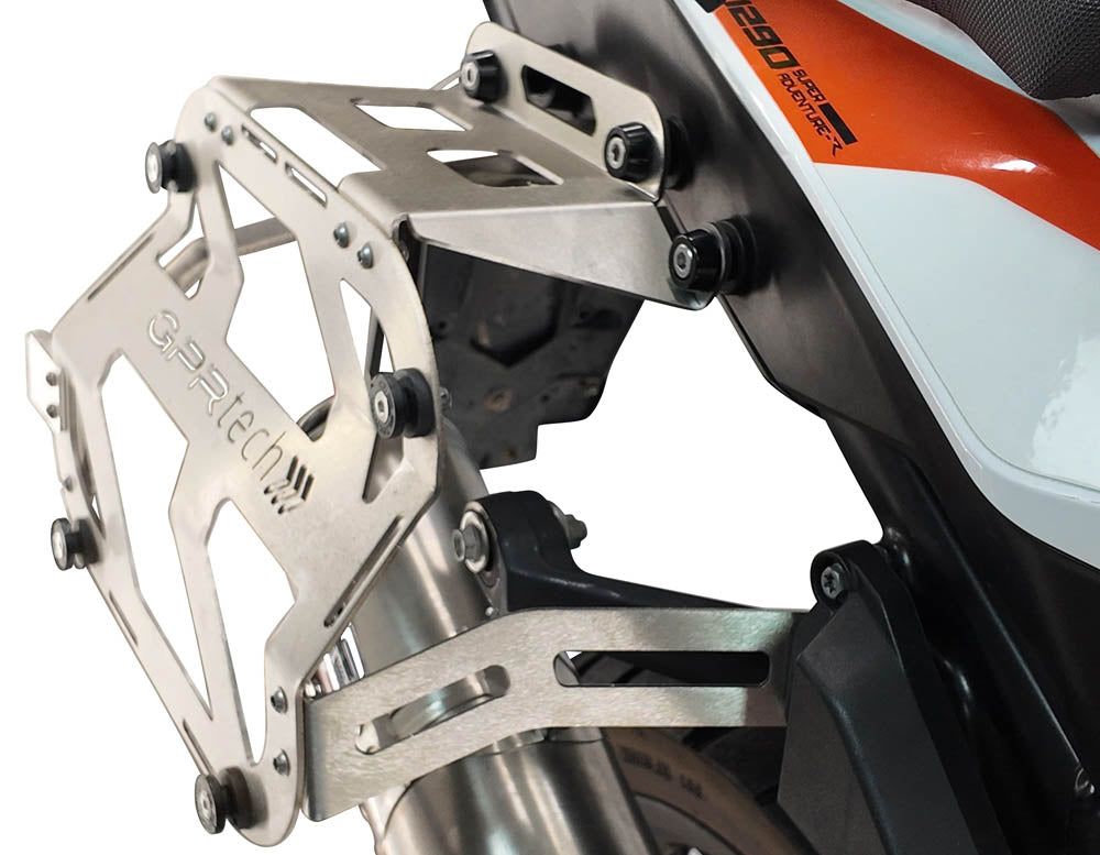 Maletas laterales GPR TECH de 38 + 32 litros, aluminio negro, para KTM LC 8 Super Adventure 1290 - S - R - T 2017-2020