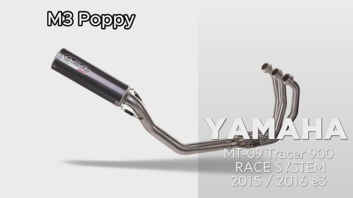 Yamaha Fj09 Tracer 2015-2020 Exhaust GPR M3 Poppy Full System High Level Race