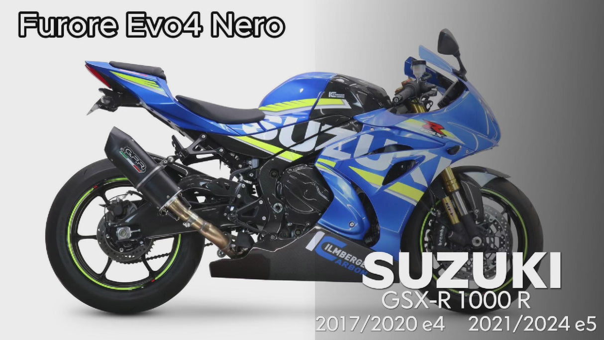 Escape GPR Furore Nero Slip-On para Suzuki GSXR 1000 R 2017-2020