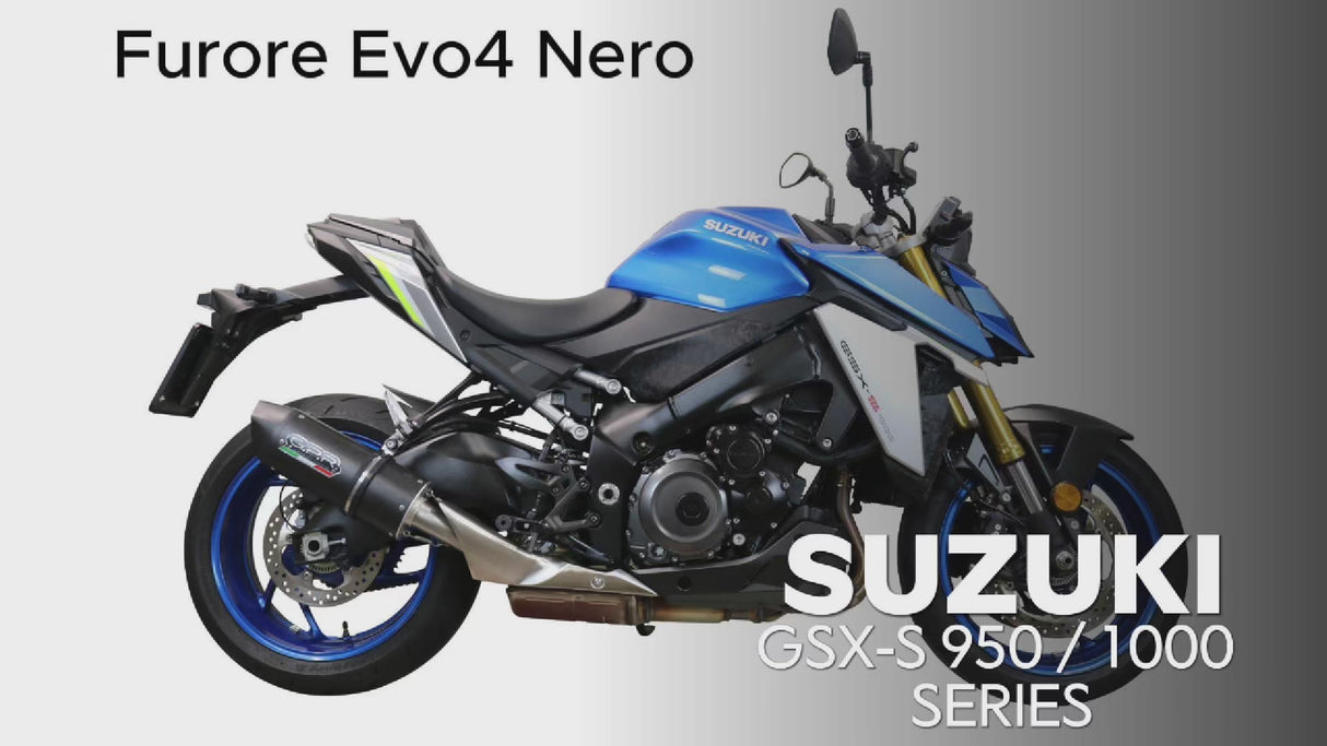 Escape GPR Furore Evo4 Nero Slip-On para Suzuki GSXS 1000F 2017-2020
