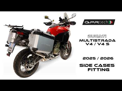 Maletas laterales GPR TECH de 38 + 32 litros, aluminio negro, para Ducati Multistrada V4 / V4S 2025-2026