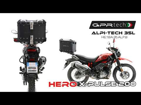 Baúl GPR TECH de 26 litros, aluminio negro, para Hero Xpulse 200 4V 2021-2024
