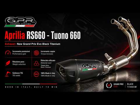 Échappement GPR GP-Revo Black Titanium Système Complet pour Aprilia Tuono 660 2021-2024