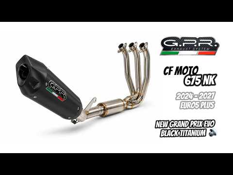 CF Moto 675 NK 2024-2027 Exhaust GPR GP-Revo Black Titanium Full System - video 1