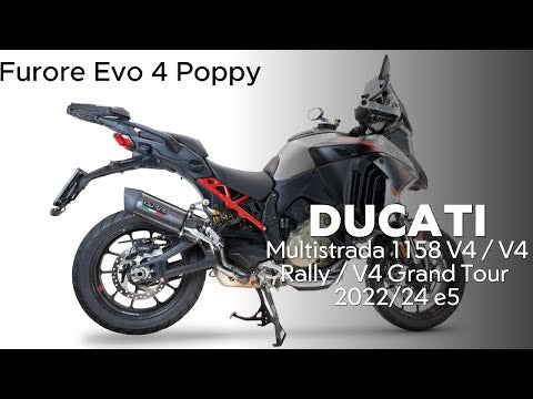 Escape GPR Furore Evo4 Poppy Slip-On para Ducati Multistrada V4 Grand Tour 2024-2025
