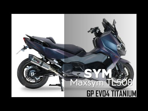 SYM Maxsym TL 508 2021-2024 Exhaust GPR Grand Prix Evo Titanium Slip-On - video 1