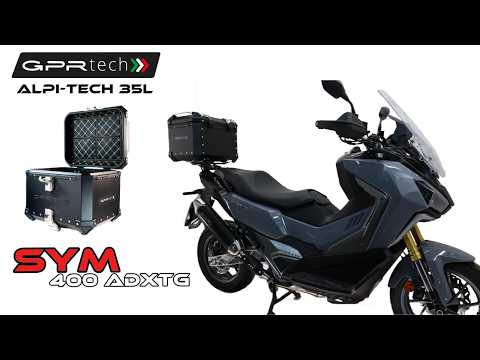 Top case GPR TECH de 45 litres, aluminium noir, pour SYM ADX TG400 2024-2026