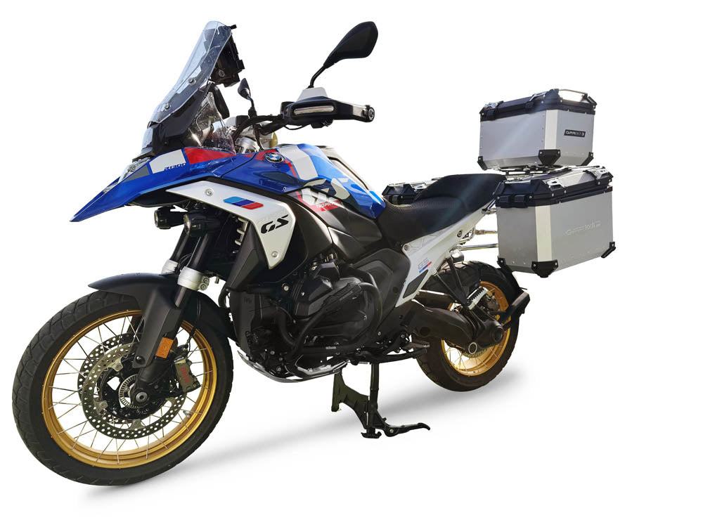 BMW R1300GS 2023-2025 Top and Side Case Kits 38 + 38 Liters GPR TECH Silver Aluminum