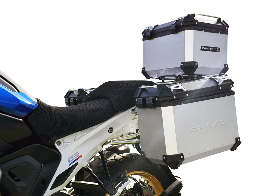 BMW R1300GS 2023-2025 Top and Side Case Kits 38 + 38 Liters GPR TECH Silver Aluminum
