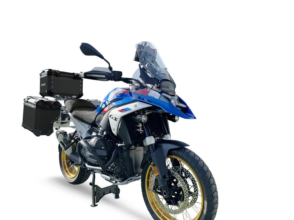 BMW R1300GS 2023-2025 Top and Side Case Kits 38 + 38 Liters GPR TECH Black Aluminum