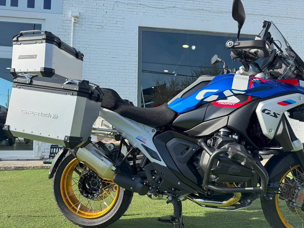 BMW R1300GS Adventure 2023-2025 Top and Side Case Kits 38 + 38 Liters GPR TECH Silver Aluminum