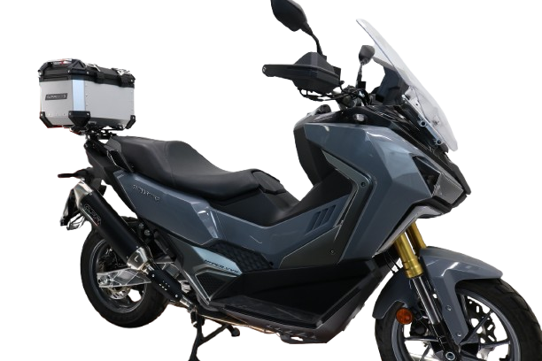 Baúl GPR TECH de 26 litros, aluminio plateado, para SYM ADX TG400 2024-2026