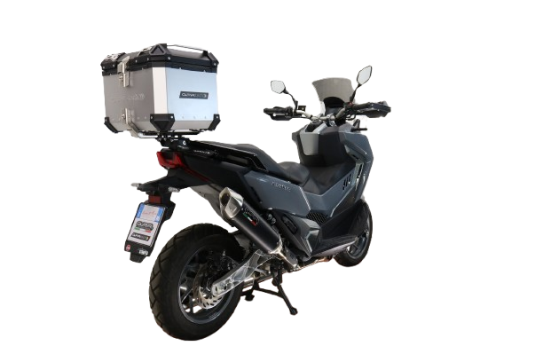 Top case GPR TECH de 35 litres, aluminium argenté, pour SYM ADX TG400 2024-2026