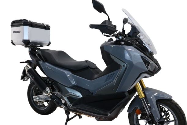 Top case GPR TECH de 45 litres, aluminium argenté, pour SYM ADX TG400 2024-2026