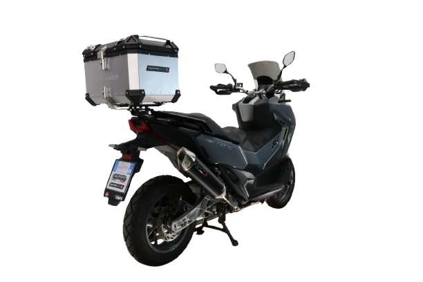 Top case GPR TECH de 45 litres, aluminium argenté, pour SYM ADX TG400 2024-2026