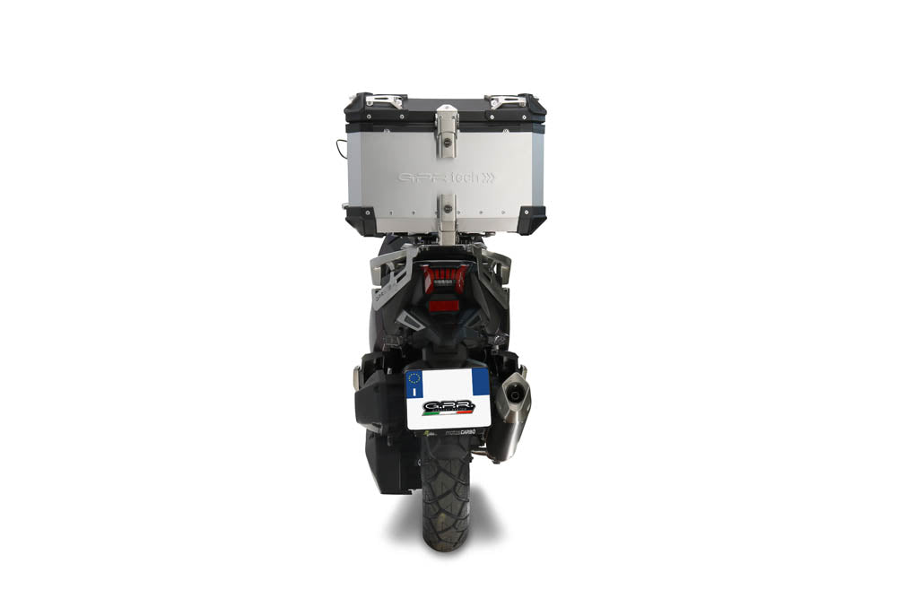 Baúl GPR TECH de 45 litros, aluminio plateado, para SYM ADX125 2024-2026