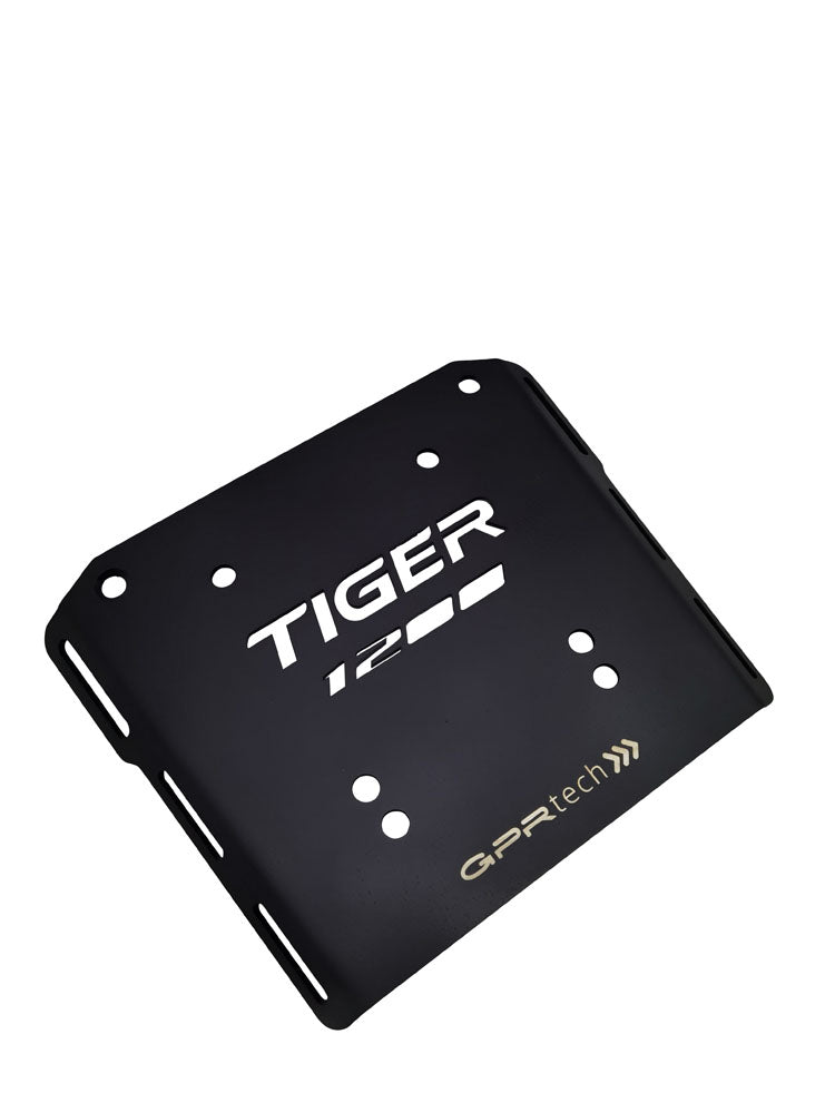 Placa de montaje para baúl superior Triumph Tiger 1200 Explorer 2017-2021 e4 (35-55 litros) GPR TECH Negro Titanio