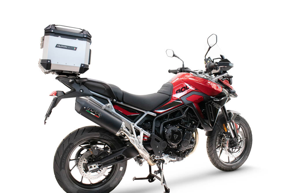 Baúl superior de 55 litros GPR TECH de aluminio plateado para Triumph Tiger 900 GT / Pro / Rally Pro 2024-2025