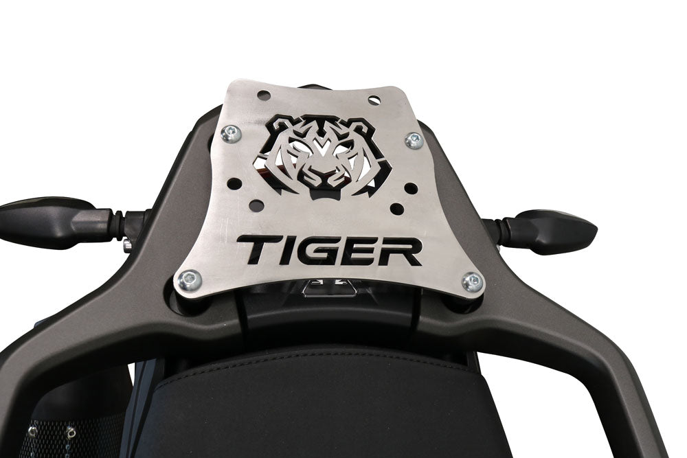 Triumph Tiger 850 Sport 2020-2024 e5 Top Case Mounting Plate 55 Liters GPR TECH Black Aluminum