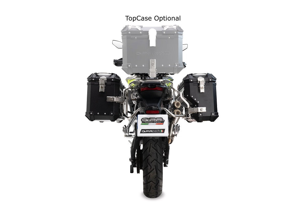 Maletas laterales Voge 900DSX 2024-2025 de 38 litros + 32 litros GPR TECH de aluminio negro con portaequipajes negro