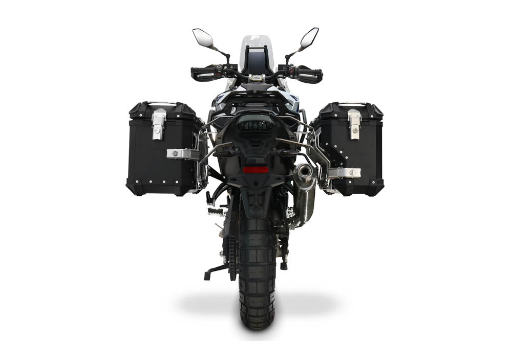 Maletas laterales GPR TECH de 38 + 32 litros, aluminio negro, para Voge DS 800 Rally 2025-2026